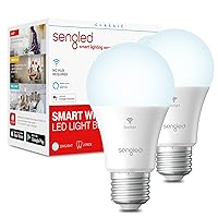 Smart Light Bulbs, WiFi Light Bulbs, Alexa Light Bulb, Smart Bulbs that Work with Alexa & Google Assistant, A19 Daylight (5000K) No Hub Required, 800LM 60W Equivalent High CRI>90, 2 Pack