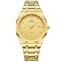 OPK Men Watch Gold Silver Quartz Stainless Steel Luxury Dress Analog Business Luminous Waterproof Watch