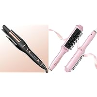 Hair Straightener Brush, Hot Comb for All Hair Types, NOVUS Anti-Scald Automatic Curling Iron, Rotating Curling Iron
