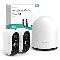 WUUK 2K Security Camera Wireless Outdoor System, 2-Cams Kit, Homebase Support Up to 8 Cams, Home Cam with 240 Days Battery Life, AI Humanoid Alerts, IFTTT, Alexa/Google Home Compatible, No Monthly Fee