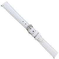 14mm Milano Twingo Nappa White Genuine Leather Stitched Ladies Watch Band 1877