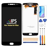 Compatible with Motorola Moto E4 Plus LCD Display Screen Replacement,for E4 Plus XT1770 XT1771 XT1775 Display LCD Panel Repair Parts Kit,with Tempered Glass+Tools(Black) (Black no Frame)