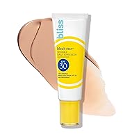 Bliss Block Star SPF 30 Invisible Daily Tinted Sunscreen with Zinc Oxide, Sunscreen & Makeup Primer - 100% Mineral Broad Spectrum Sunscreen with Titanium Dioxide and Antioxidant Blend,- 1.4 fl oz.