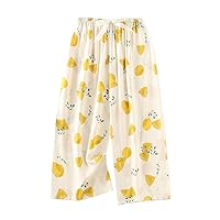 Women's Spring and Summer Beach Pants Cotton Silk Home Clothes Pants Women Casual Pants with Pockets