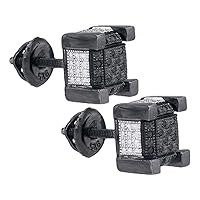 Sterling Silver Mens Black Color Enhanced Diamond 3D Cube Square Earrings 1/10Ct Color- Black Clarity- I2-I3