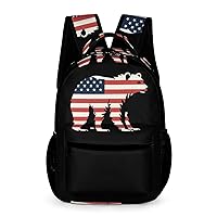California Republic Bear American Flag Backpack Adjustable Strap Daypack Lightweight Laptop Backpack Travel Business Bag for Women Men