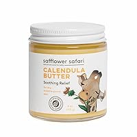 Calendula Butter for Baby | Soothing Relief For Eczema, Sensitive Skin, Dry Skin, & Diaper Rash | Hypoallergenic | All-Natural & Plant-Derived | Made in USA by Safflower Safari