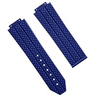 Ewatchparts 24MM TIRE RUBBER WATCH STRAP BAND COMPATIBLE WITH H 44-45MM HUBLOT BIG BANG SCREWDRIVER BLUE