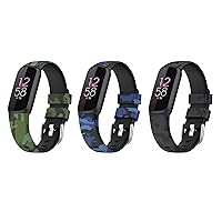 Compatible Silicone Printed Wristbands Floral Painted Sports Bands Replacement for Fitbit Luxe, Luxe Special Edition Fitness Tracker Accessories Small/Large Camouflage Watchbands