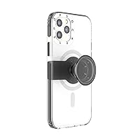 PopSockets: iPhone 12 Case with Phone Grip and Slide Compatible with MagSafe, Phone Case for iPhone 12 / 12 Pro, Wireless Charging Compatible- White