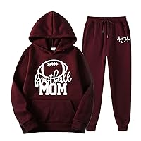 Men's And Women's Rugby Letter Printed Casual Sports Hoodie Set