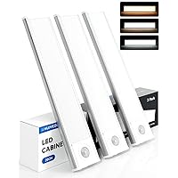 Under Cabinet Lights, 3 Color Temperatures Motion Sensor Light Indoor, 32 LED Rechargeable Magnetic Closet Lights, Wireless Under Counter Lights for Kitchen, Stairs (3 Pack)