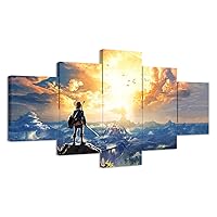 KAIWALK The Legend of Zelda Breath of The Wild Poster Video Game HD Print on Canvas Painting Wall Art for Living Room Decor Boy Gift (With Frame, The Legend of Zelda 1)