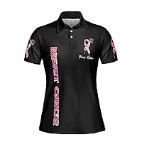 Zhamlixes Store Personalized Black Women Breast Cancer Polo Shirt S-5XL, Breast Cancer Polo Shirt Men