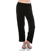 Jostar Women's Elastic Waist Pants – Pull On Non Iron Stretch Ankle Length Basic Trouser