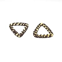 Rattan Wood Earring Finding | Handmade Natural Brown Interwoven Reed Jewelry Component | Sold in Pairs | Triangle