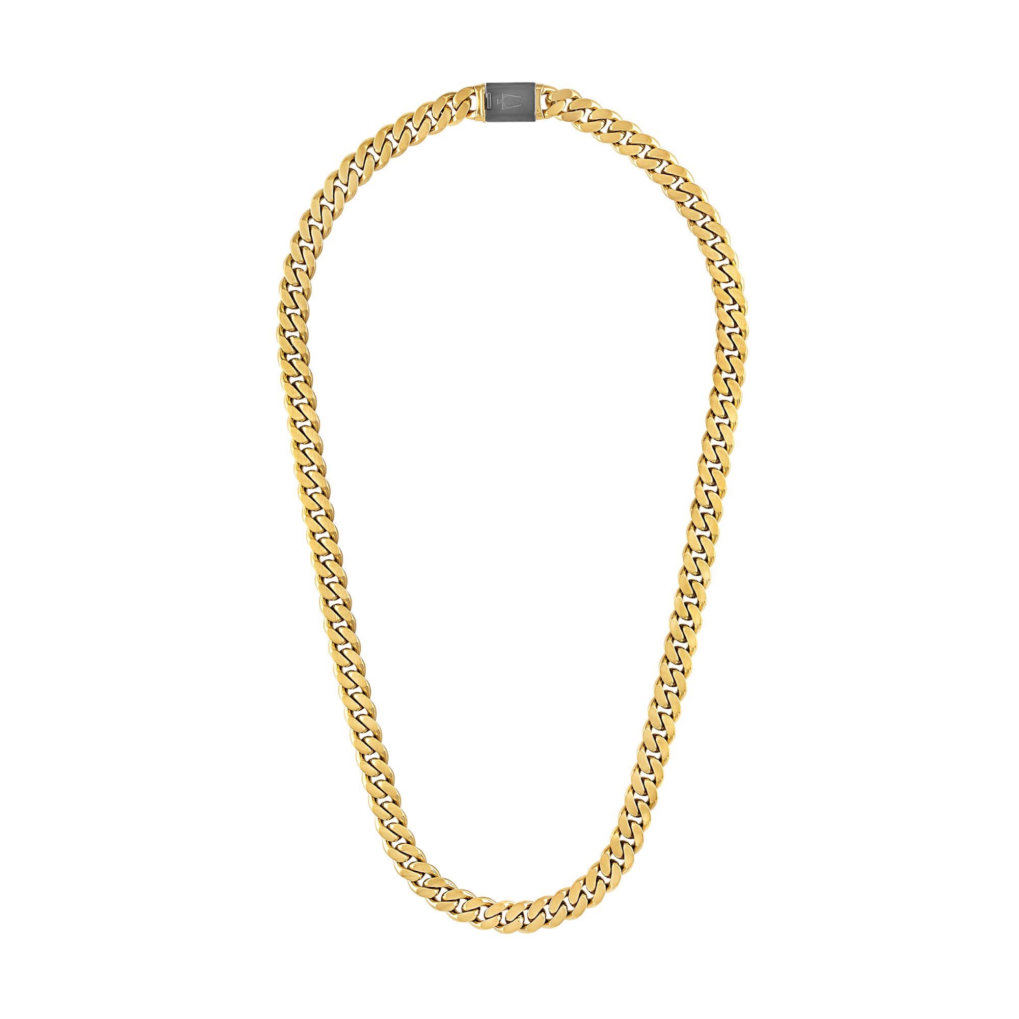 Bulova Men's Jewelry Classic Gold Tone Stainless Steel Curb Chain Necklace, 10mm, Length 24