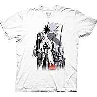 Ripple Junction Naruto Shippuden Men's Short Sleeve T-Shirt Kakashi Hatake Story Anbu Hokage Cloak Crew Officially Licensed