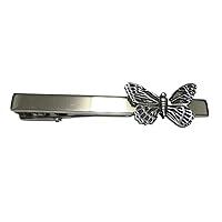 Silver Toned Detailed Butterfly Bug Insect Tie Clip