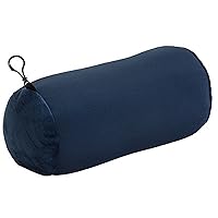 World's Best Wolf Essentials Microbead Bolster Tube Travel Pillow, Compact, Perfect for Plane or Car, 14 x 6 x 6 inches, Navy