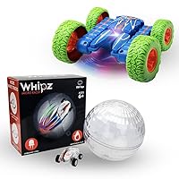 USA Toyz Whipz Micro Racers Toy Cars and Force1 Mini Tornado LED RC Car for Kids Bundle- (1) Mini Keychain Car, Glow in The Dark LED Fast Pocket Racer Fidget Toy and (1) Mini Double Sided Fast RC Car