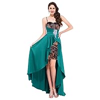 Camo Wedding Guest Dresses Formal Bridesmaid Reception Prom Gown High Low