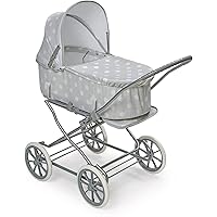 Badger Basket Toy Doll Just Like Mommy 3-in-1 Doll Pram Stroller and Carrier for 22 inch Dolls - Gray/Polka Dots