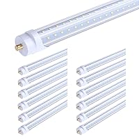 65W T8 V Shaped 8FT LED Tube Light 270 Angle, Single Pin FA8 Base 7800LM 5000K Natural White, 8 Foot Double Side (150W LED Fluorescent Bulbs Replacement),Dual-Ended Power AC 85-277V 12 Pack
