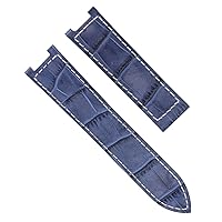 Ewatchparts LEATHER WATCH STRAP BAND COMPATIBLE WITH 38MM CARTIER PASHA 1032 2113 WATCH 20MM BLUE WS