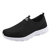 Men Walking Shoes Sneakers Slip on Men Shoes Summer Lightweight Breathable Casual Light up Sneakers for Men