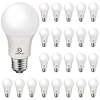 Energetic Lighting 24-Pack A19 LED Light Bulbs 60 Watt Equivalent, Cool White 4000K, E26 Medium Base, Non-Dimmable LED Light Bulb, UL Listed