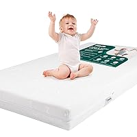 BABELIO Breathable Crib Mattress, Dual-Sided Memory Foam Toddler Mattress, Waterproof Baby Mattresses for Crib and Toddler Bed, Removable and Machine Washable Mattress Cover, 52