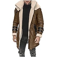 Mens Fleece Jacket Button Down Winter Lapel Coat Warm Western Heavy Casual Stylish Jacket