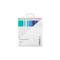 Cricut Joy Porous Point Pens, Stick, Fine 0.4 mm, Assorted Ink, White Barrel, 30/Set