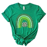 St. Patrick's Day Shirt Women Shamrock Blessed and Lucky Clover T-Shirt Irish Festival Graphic Tee Tops