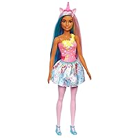 Dreamtopia Doll with Removable Unicorn Headband & Tail, Blue & Purple Fantasy Hair & Cloudy Star-Print Skirt, Unicorn Toy