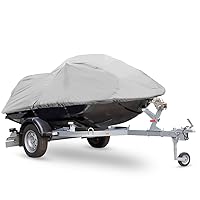 Pyle Heavy Duty Boat Cover - 127” to 138” Marine Grade Storage Cover w/ Rear Air Vents, Waterproof Fabric & Elastic Cord - Protection Against Rain - PCVJS13 , Gray