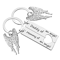 Loss Memorial Keychain Mommy Daddy keyring Set Miscarriage Keepsake Baby Memorial Jewelry Sympathy Gift for Infant Loss Child Loss Silver