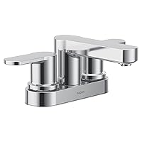 Moen 84015 Laris Two 4” Centerset Modern Bathroom Faucet, 2 Handle, Chrome