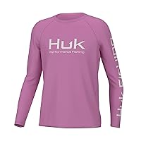 HUK Unisex Kid's Pursuit Solid Long Sleeve, Fishing Shirt