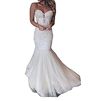 Sweetheart Neckline Sequins Bridal Ball Gowns Train Lace Mermaid Wedding Dresses for Bride 2023 Plus Size