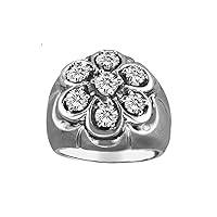 Rylos Mens Gypsy Style Diamond Ring in 14K Yellow or 14K White Gold