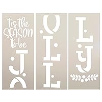 Be Jolly 3-Part Stencil by StudioR12 | DIY Christmas Season Home Decor Porch Leaner | Craft & Paint Tall Wood Sign | Reusable Mylar Template | Size (6 ft)