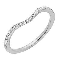 Dazzlingrock Collection Round White Diamond Stackable Curved Contour Guard Band for Women (0.20 ctw, Color I-J, Clarity I1-I3) in Gold