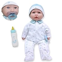 La Baby 16-inch Blue Washable Soft Body Boy Baby Doll with Accessories - For Children 12 Months and older, Designed by Berenguer