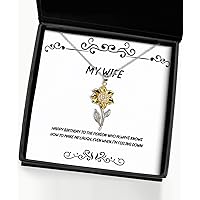 Cool Wife Gifts, Happy Birthday to The Person who Always Knows How to Make me,!, Wife Sunflower Pendant Necklace from Husband