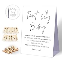 Don't Say Baby Baby Shower Game,Baby in Bloom Baby Shower Decorations,Mini Clothespins for Baby Shower,Neutral Baby Shower Decorations,Little Cutie Baby Shower,1 Sign & 50 Mini Clothespins Set-D1