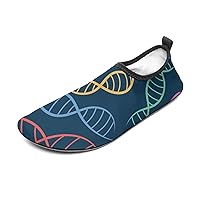 Colorful Scientific DNA Water Shoes for Women Men Quick-Dry Aqua Socks Sports Shoes Barefoot Yoga Slip-on Surf Shoes