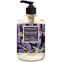 Olivia Care Liquid Hand Soap Blossom & Essential Oils. All Natural - Cleansing, Germ-Fighting, Moisturize Hand Wash for Kitchen & Bathroom - Gentle, Mild & Natural Scented - 18.5 OZ