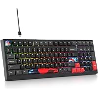 iTastatur 96% Percent Keyboard Programmable,99 Keys Wired Hot-swappable RGB Mechanical Gaming Keyboard Gasket Mount with Quiet Pre-lubed switches for Mac/Win (Night Red)